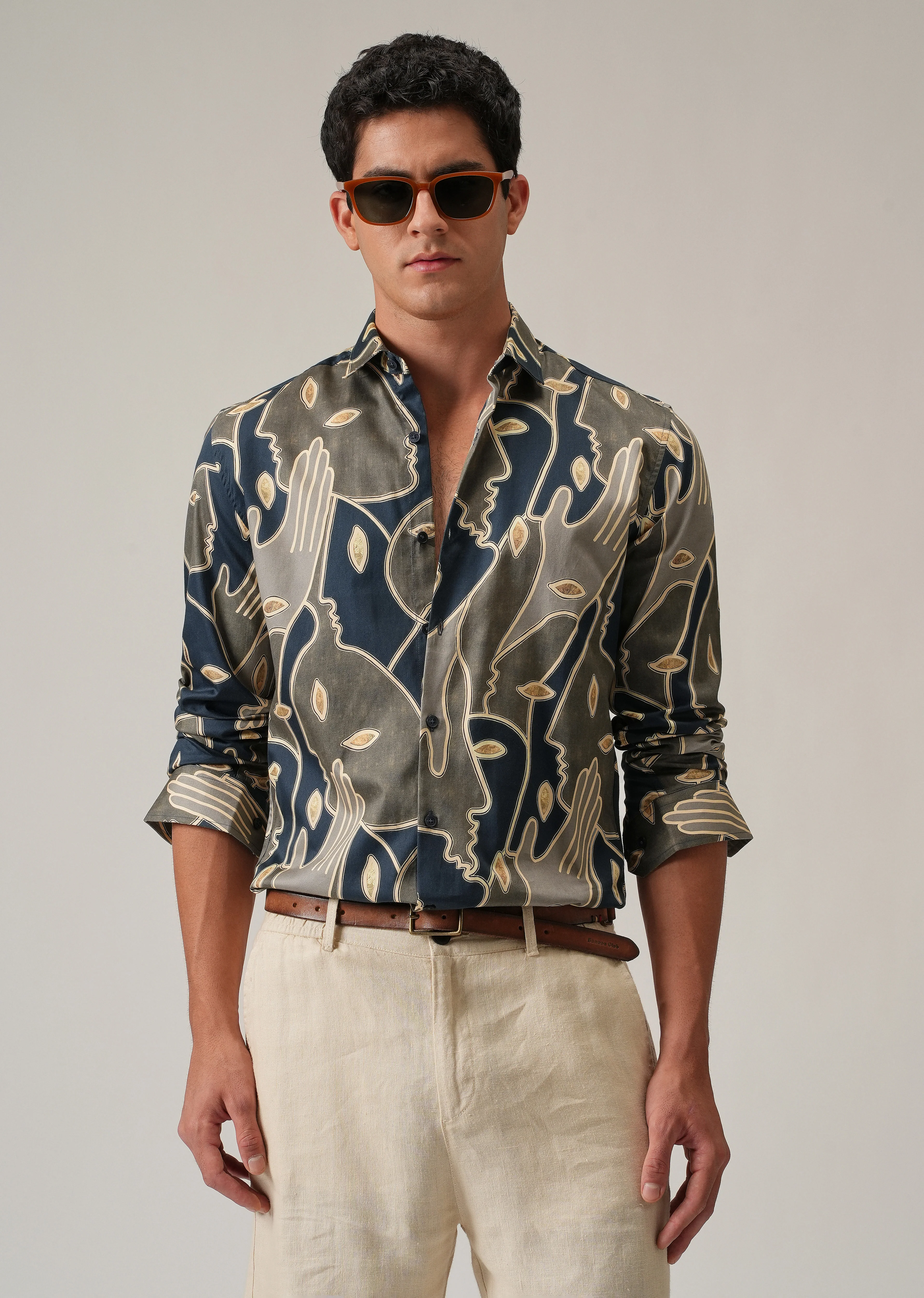 Artistic Faces Print Shirt