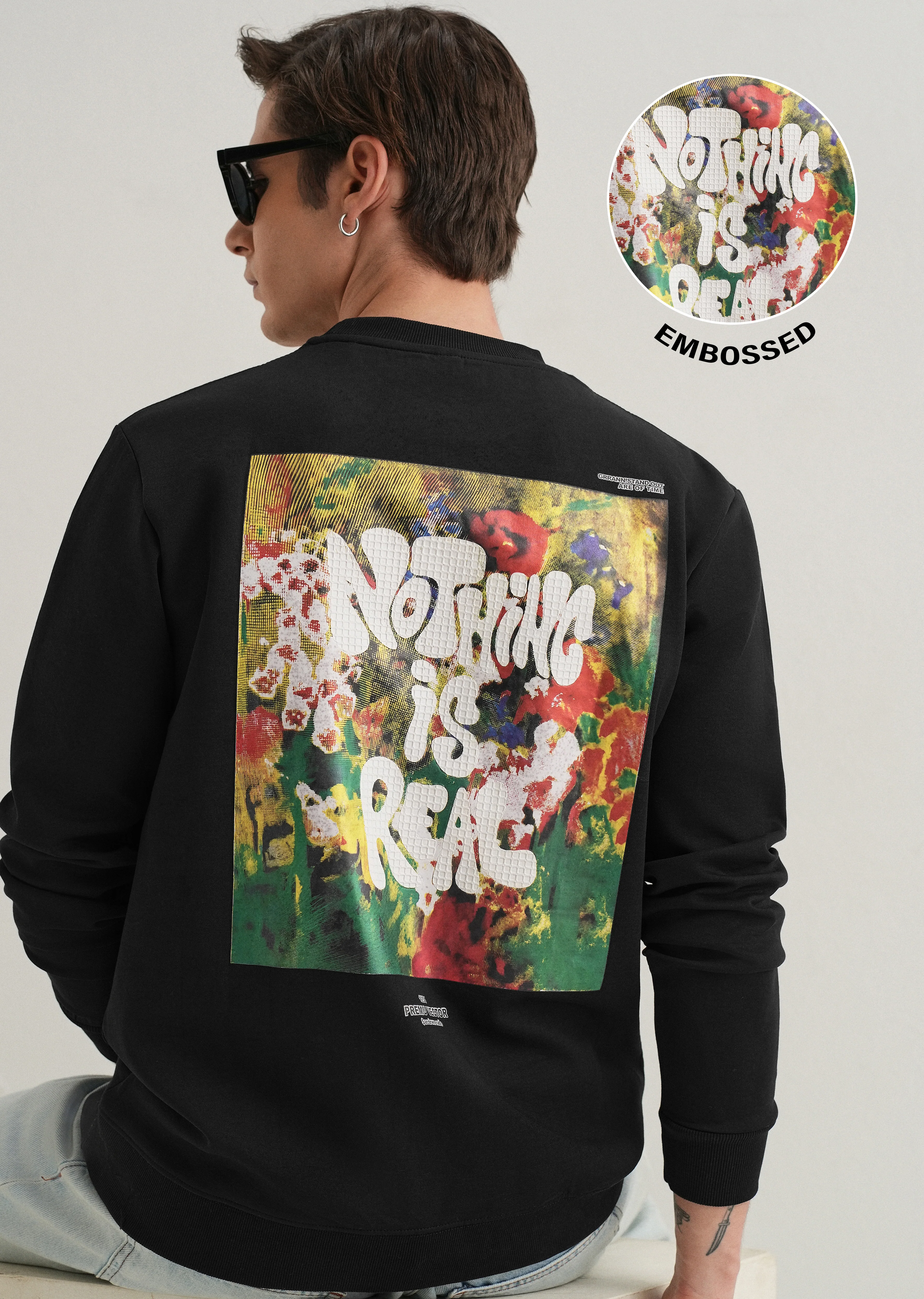 Black Back Printed Sweatshirt