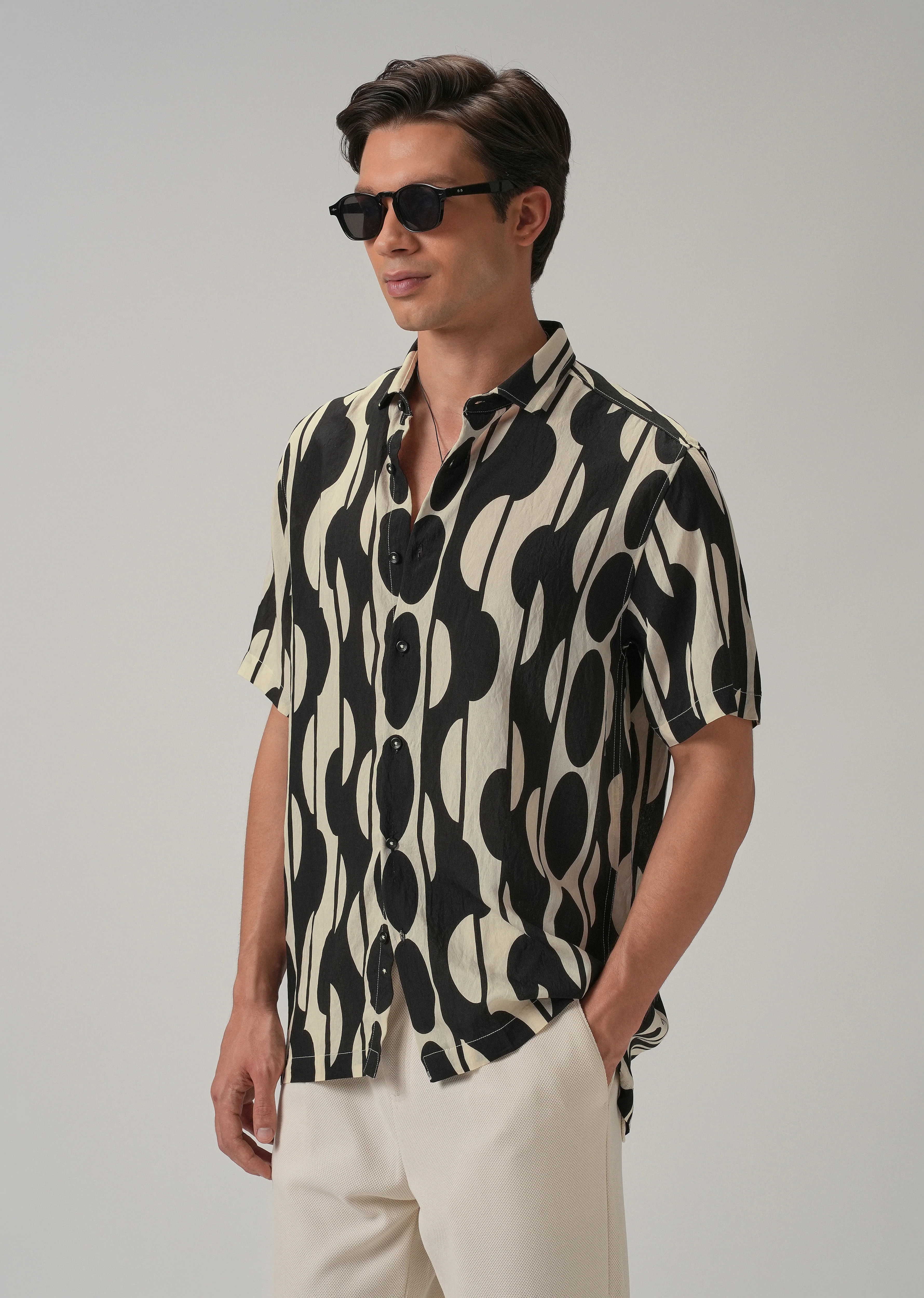 Black Geometric Printed Shirt