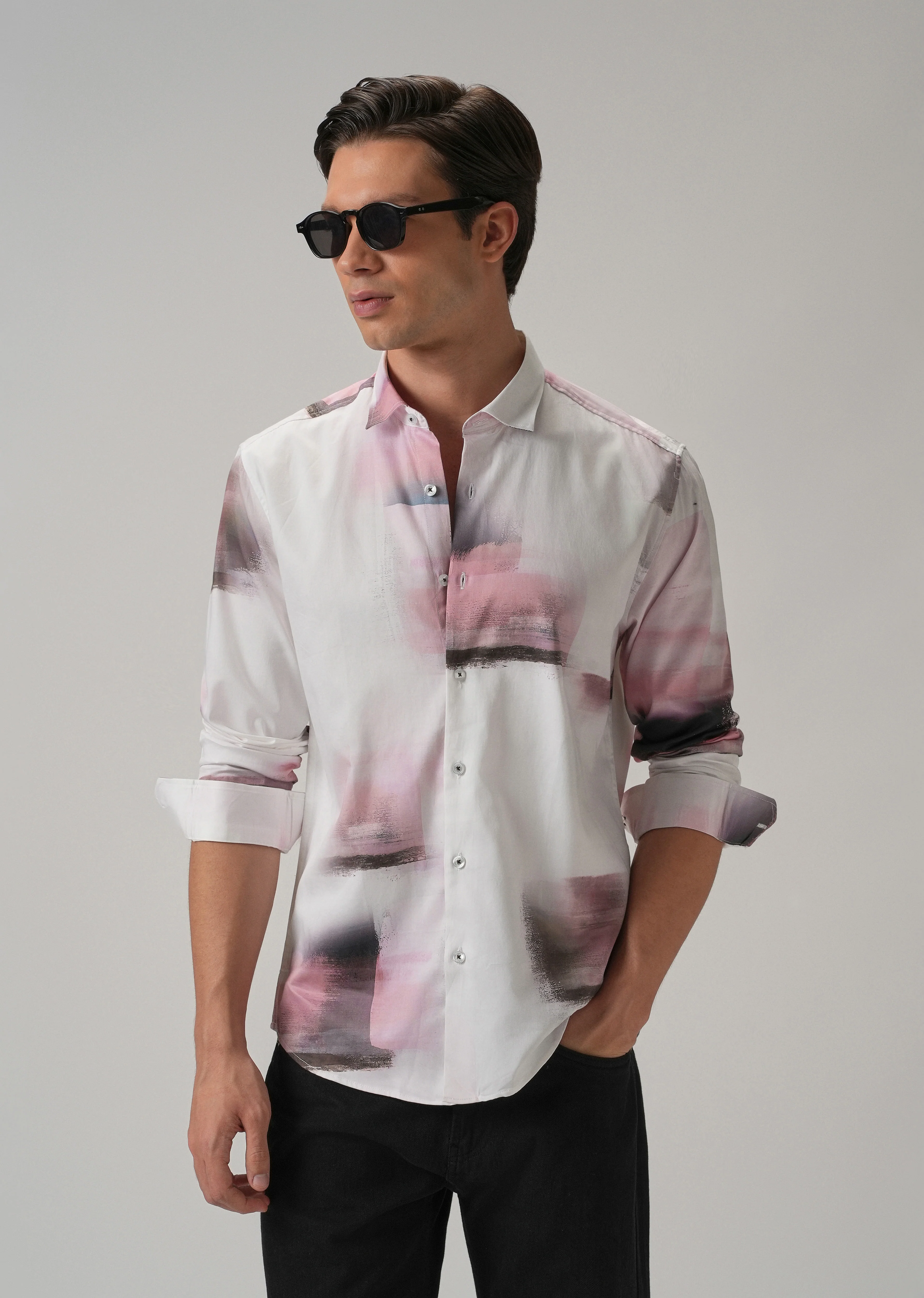 Geo-Gradient Printed Shirt