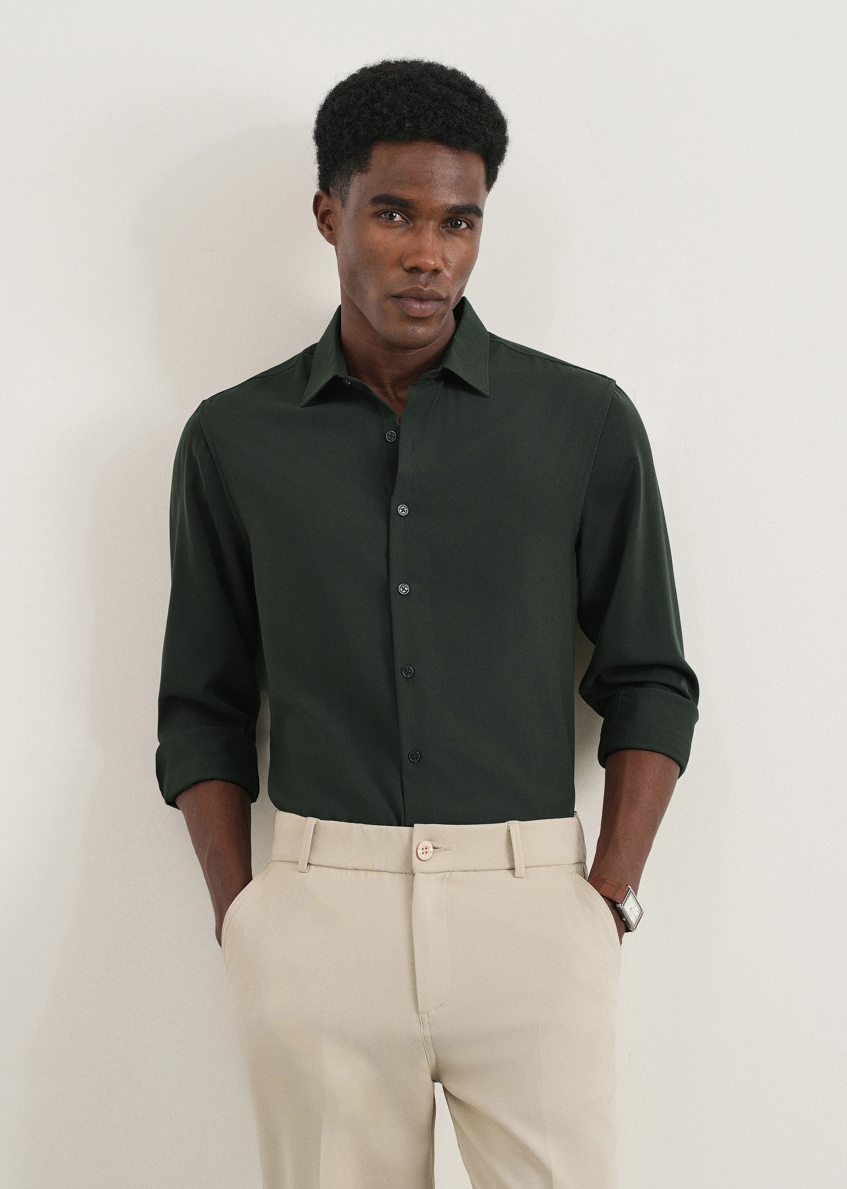 Green Fluid Soft Shirt - Image 7