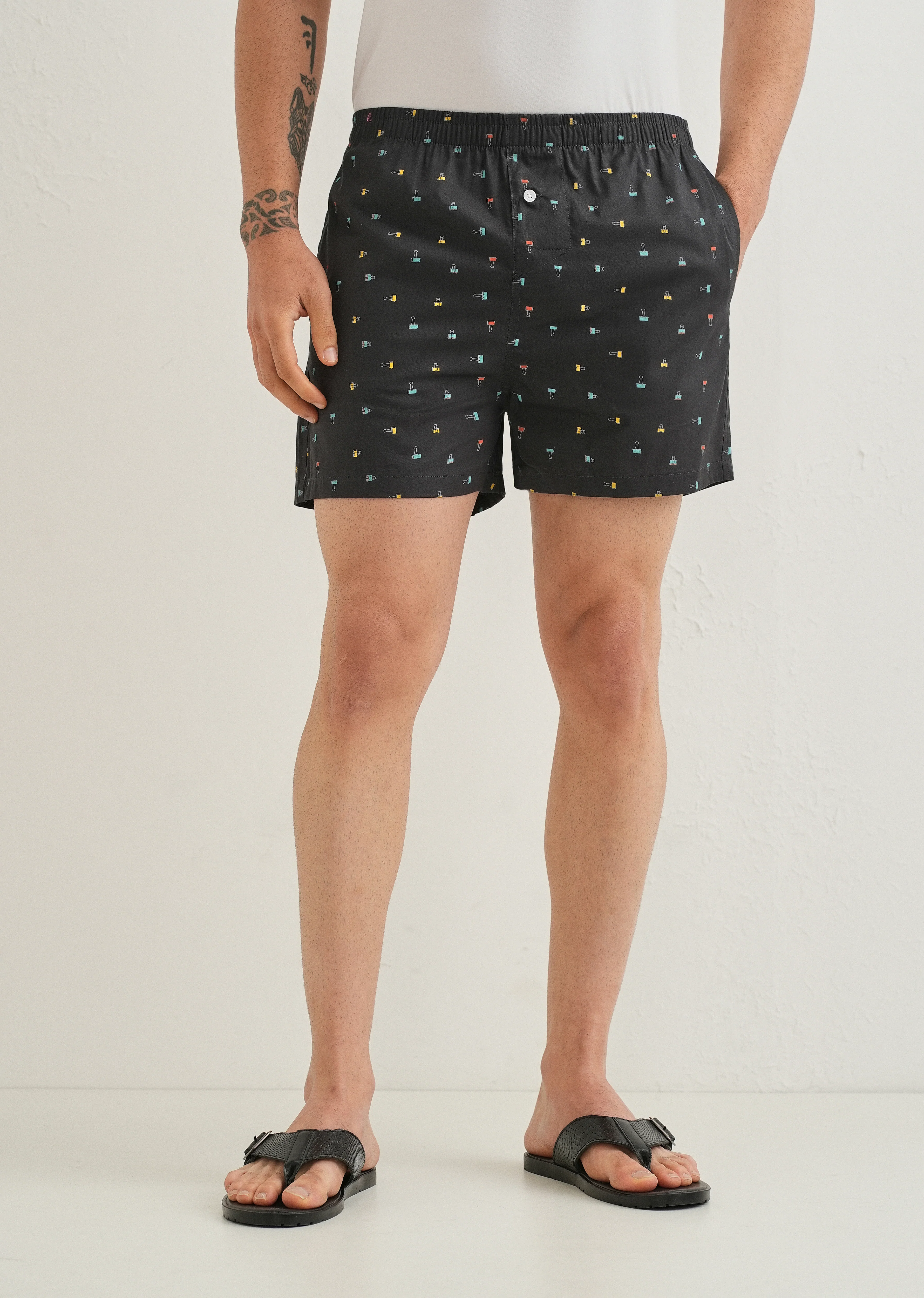 Grey Stamp Printed Boxer