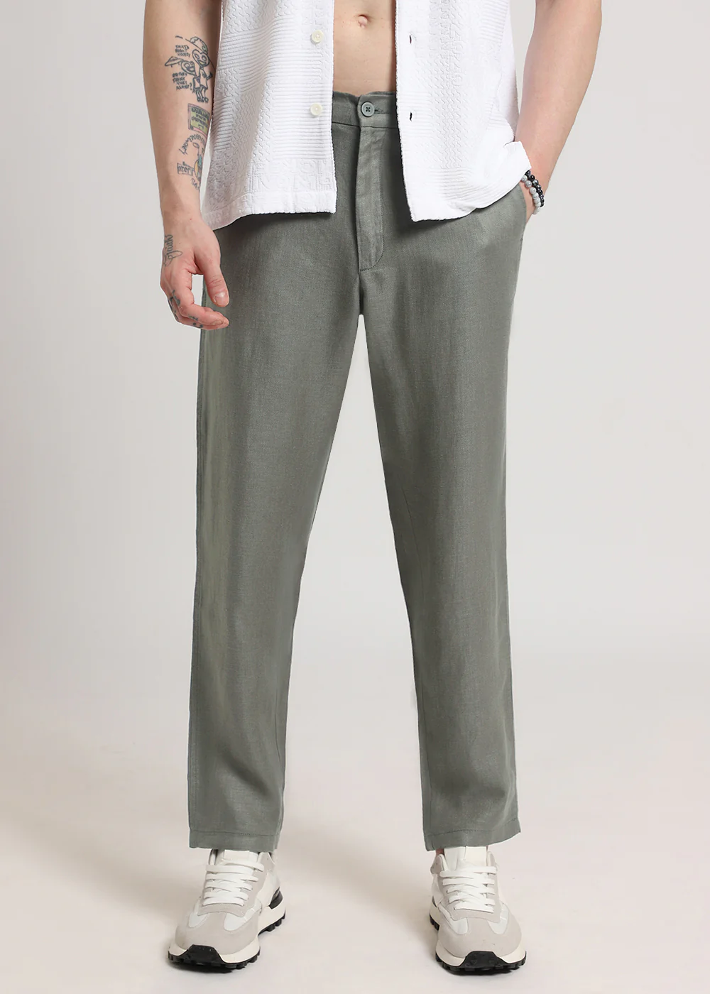 Hunter Green Linen Pant - Image 2