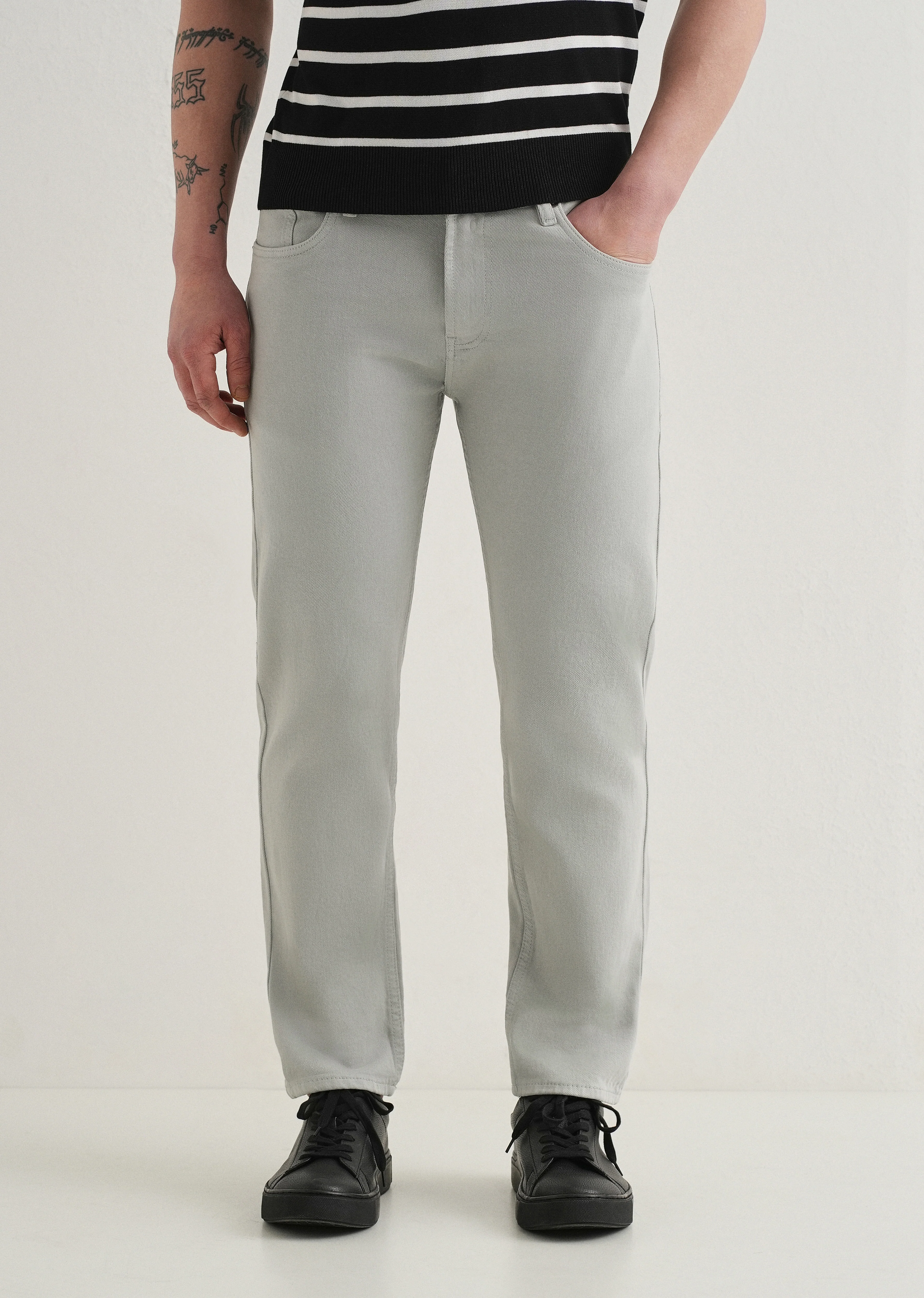 Light Grey Ankle Slim Fit Denim