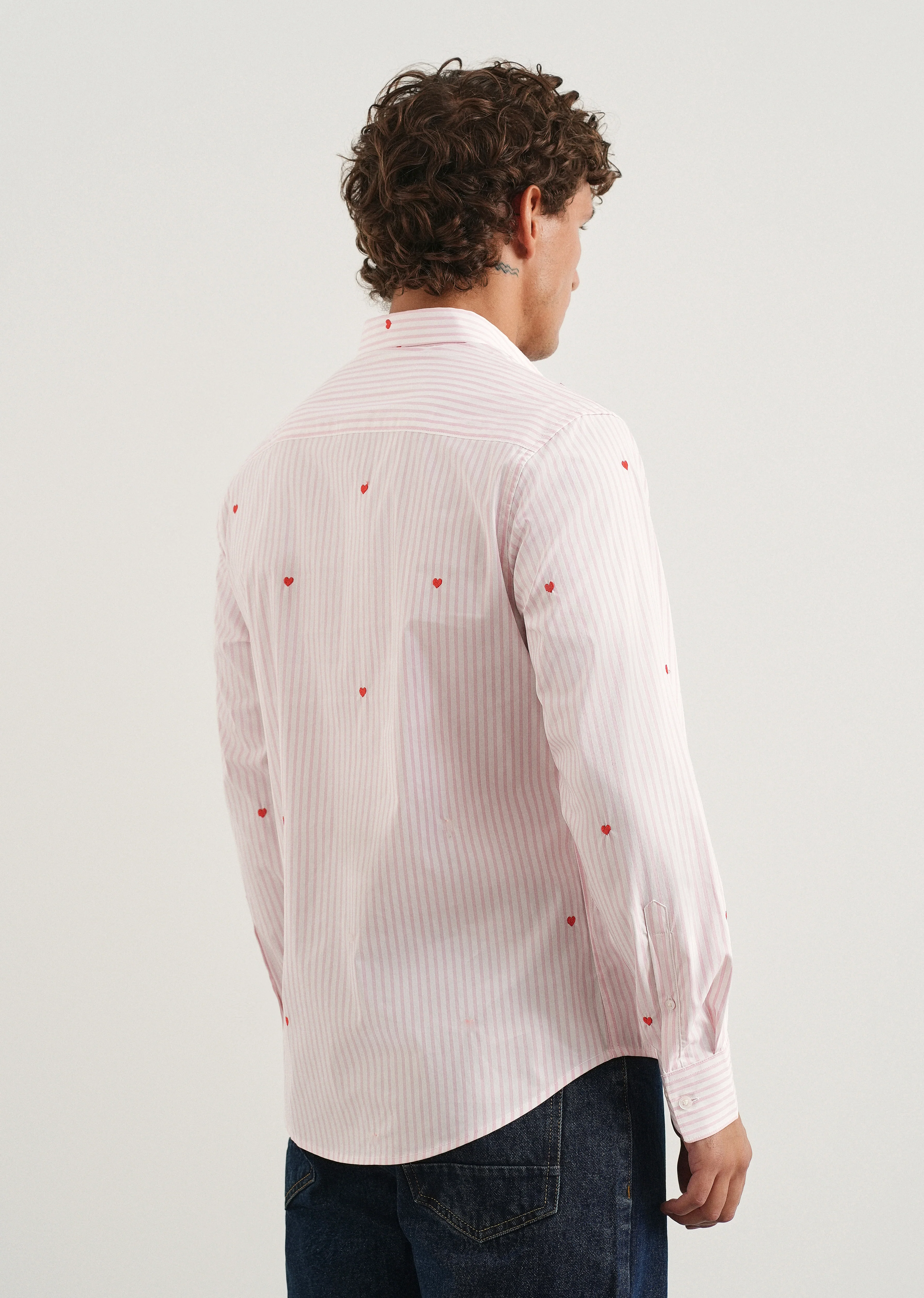 Pink Mini Heart Embroidered Stripe Shirt - Image 2