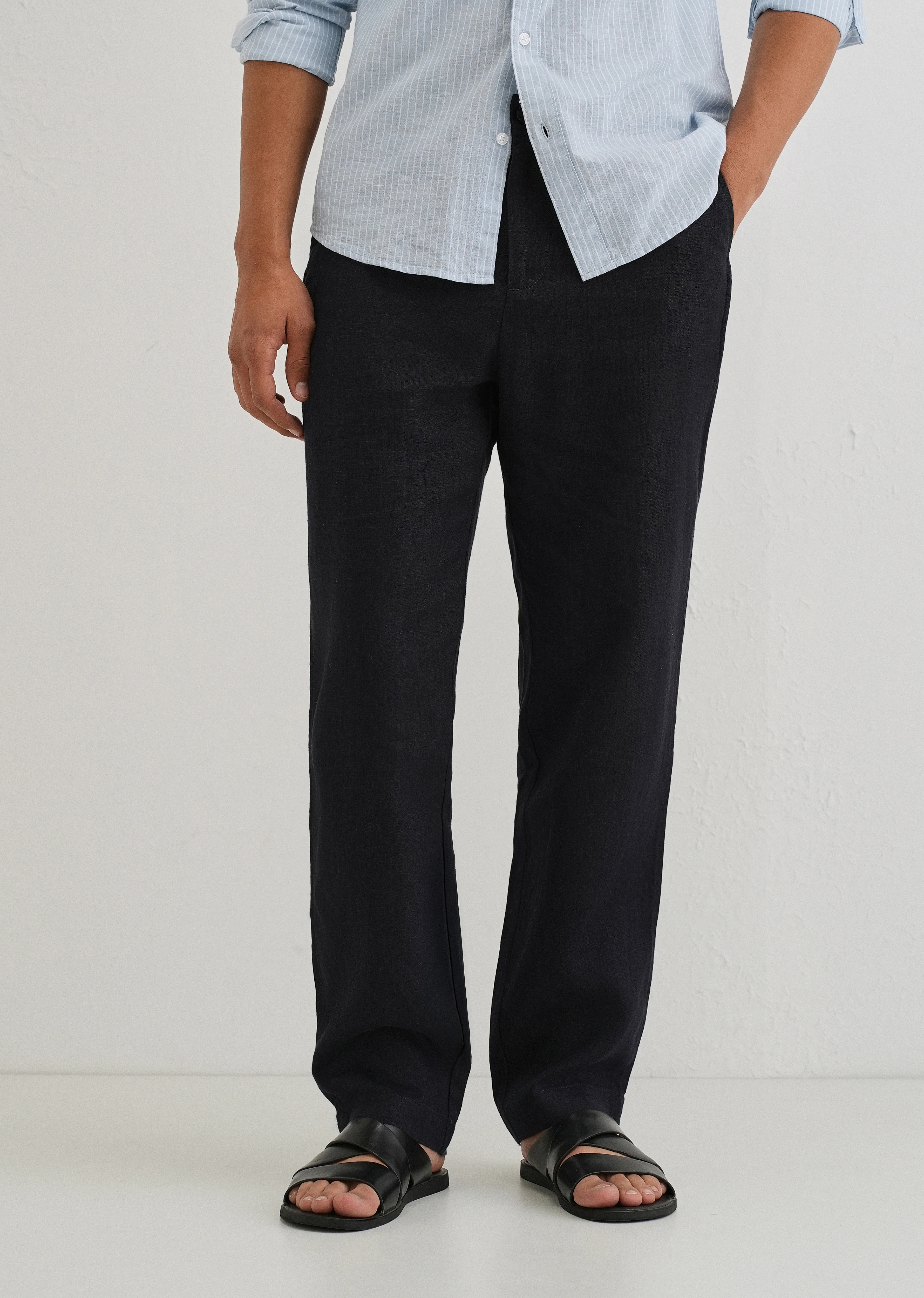 Prussian Blue Linen pant