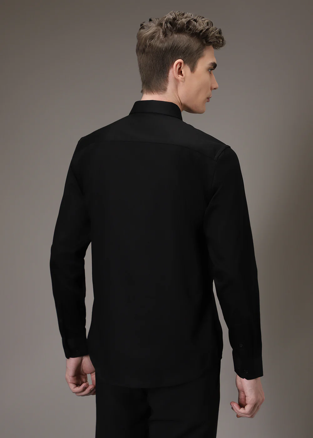 Stud Circle Eleganza Black Designer Shirt - Image 4