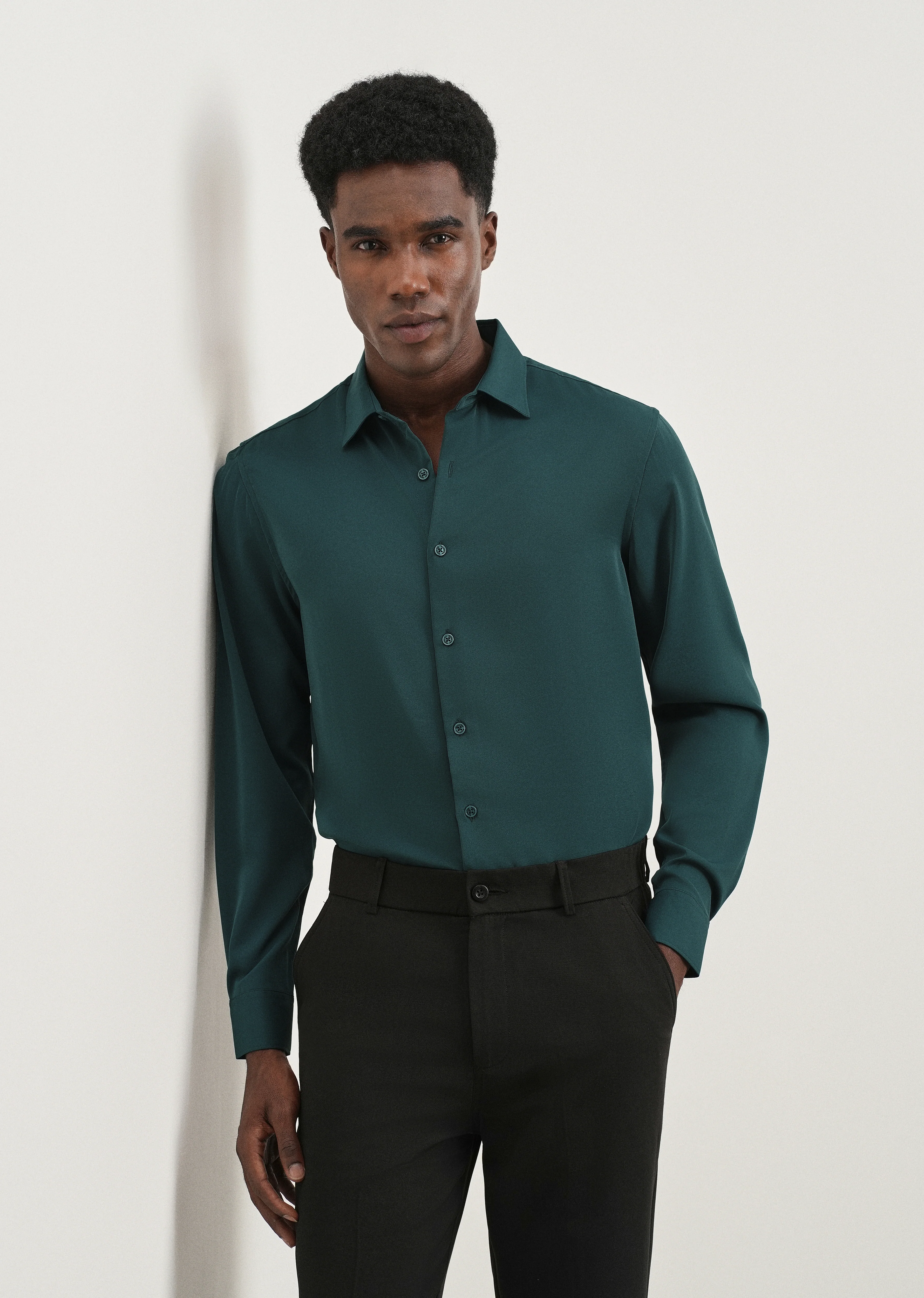 Teal Green Fluid Soft Shirt - Image 7