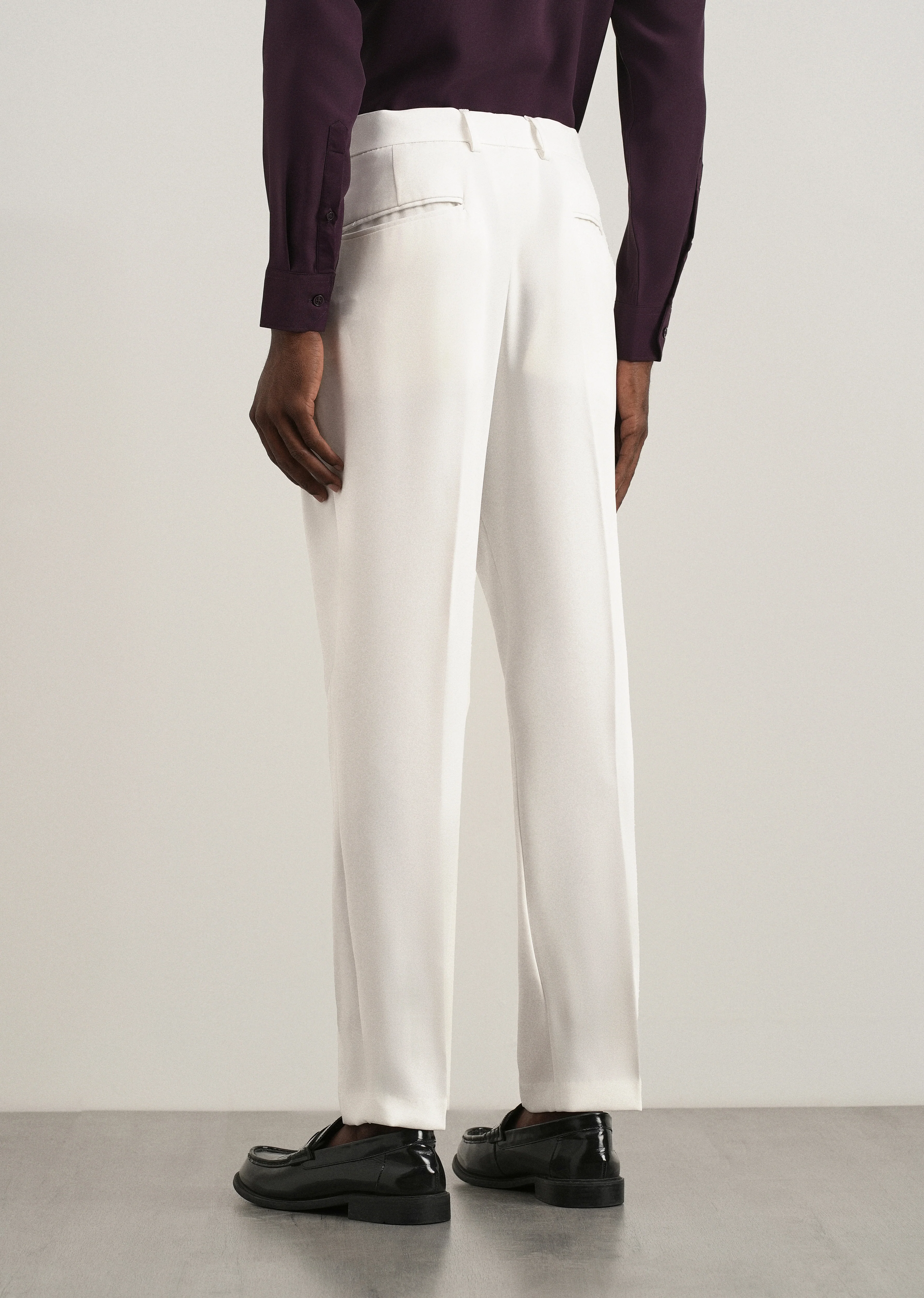 White Flex Waist Slim Fit Trouser - Image 2