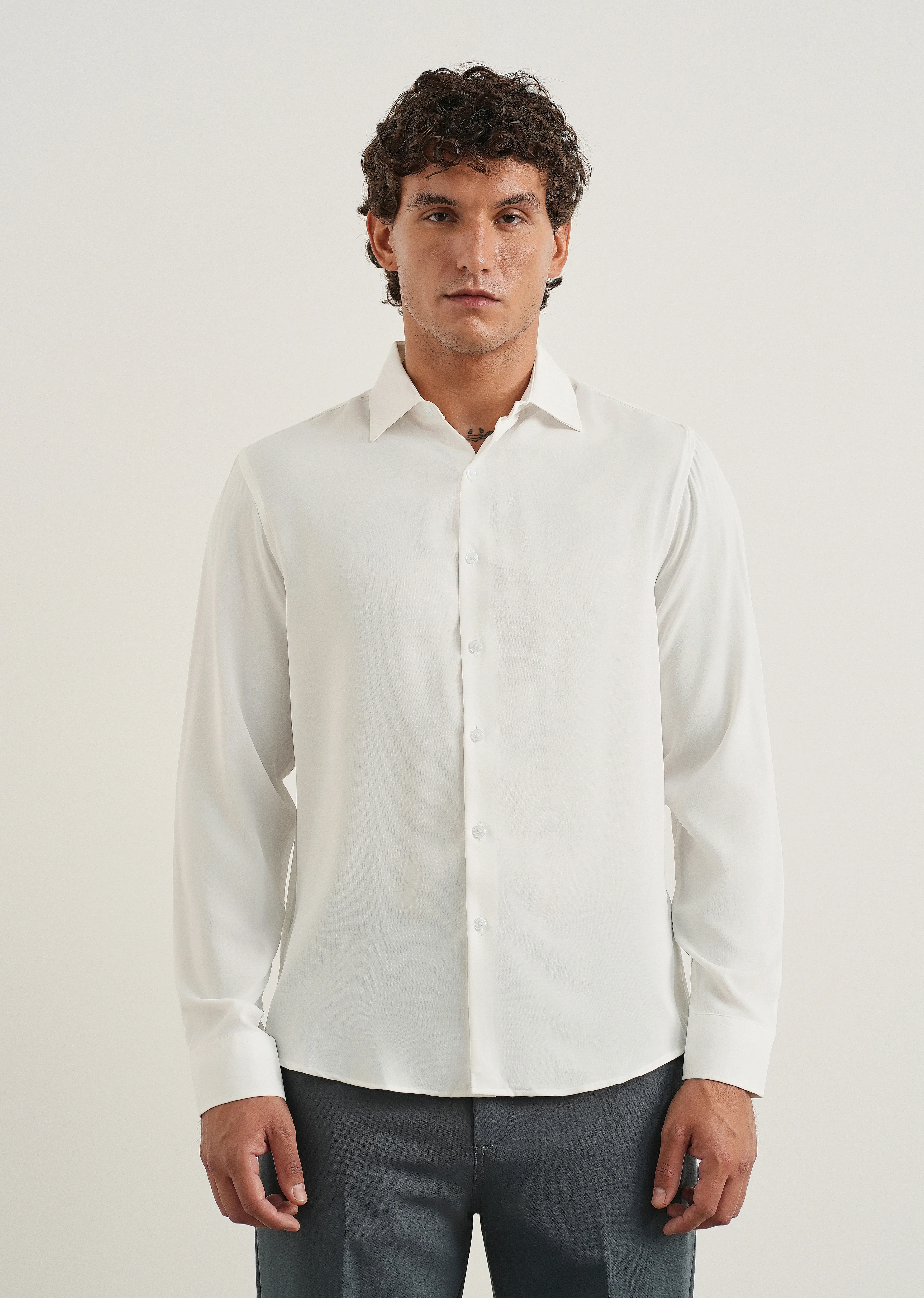 White Fluid Soft Shirt - Image 3