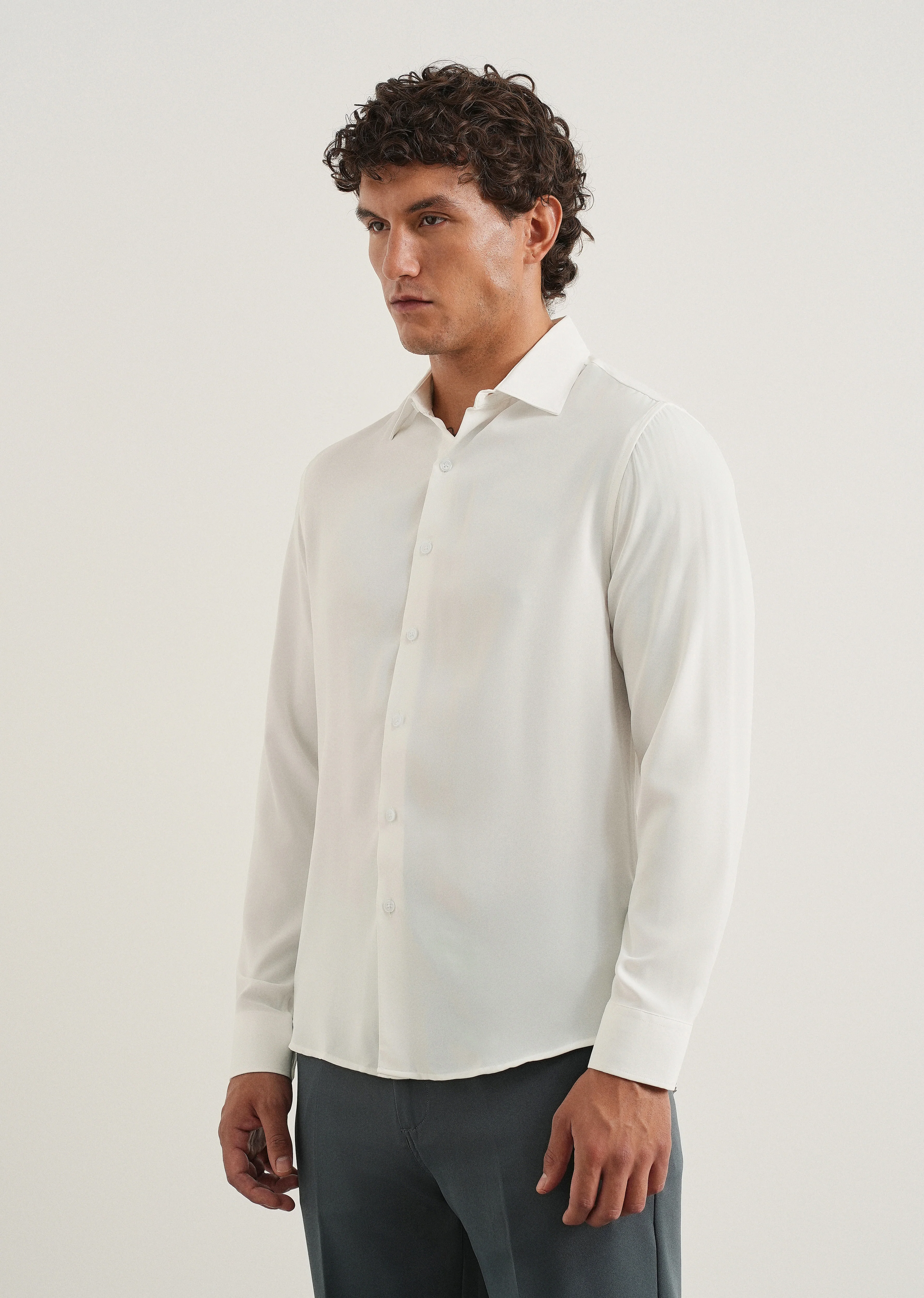 White Fluid Soft Shirt - Image 4