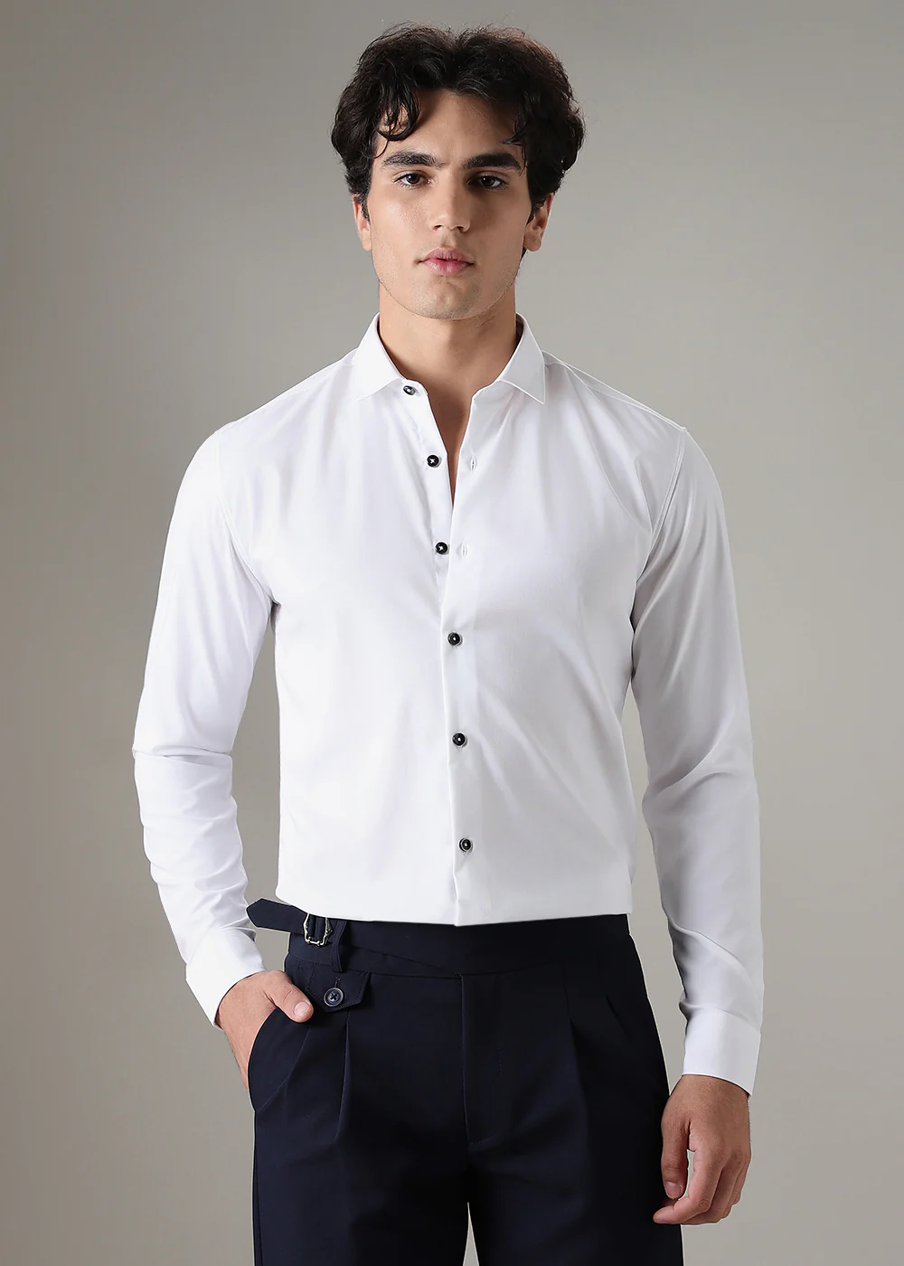 White Plain Wrinkle Free Shirt